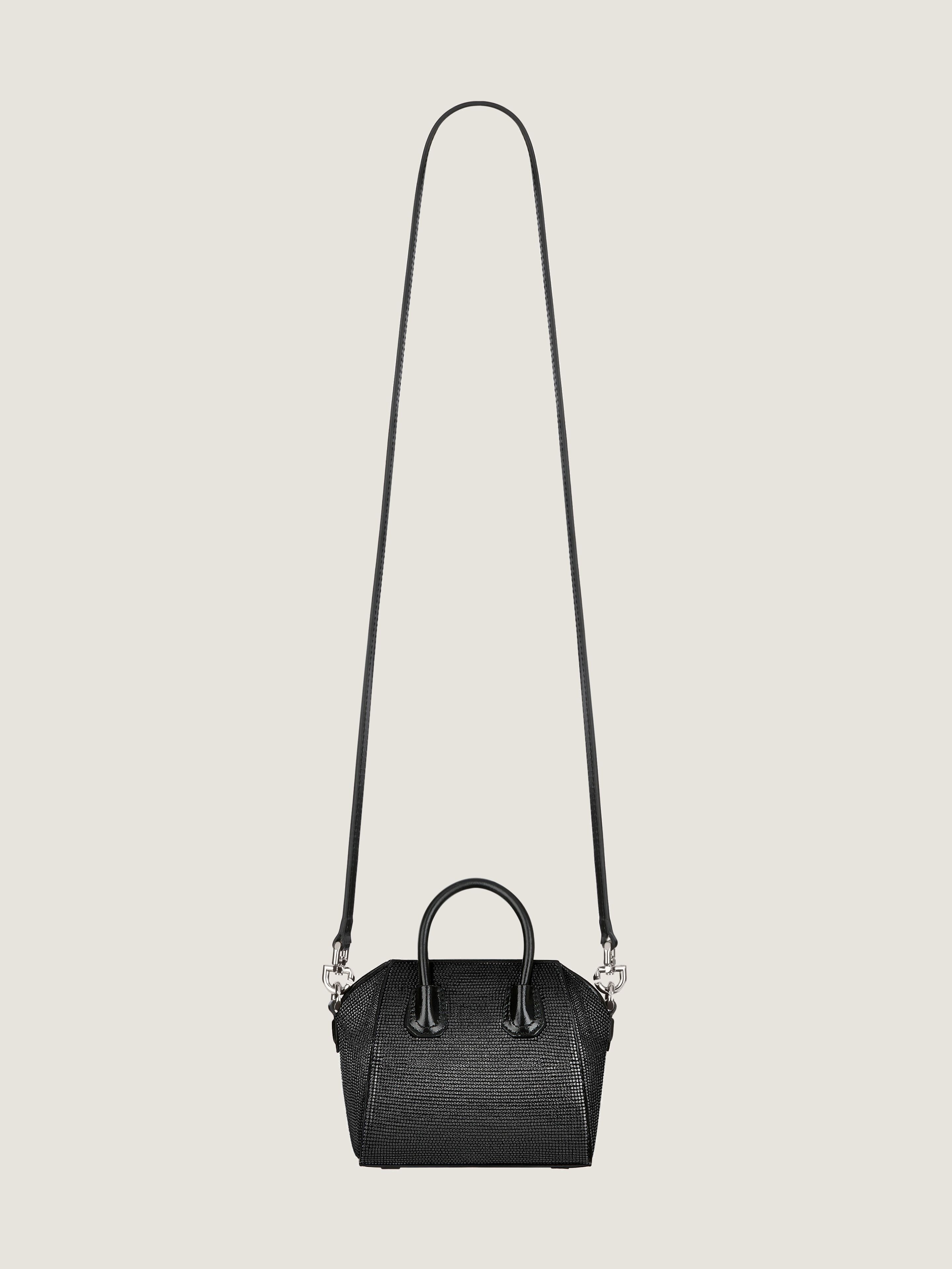 Micro Antigona bag in satin with strass